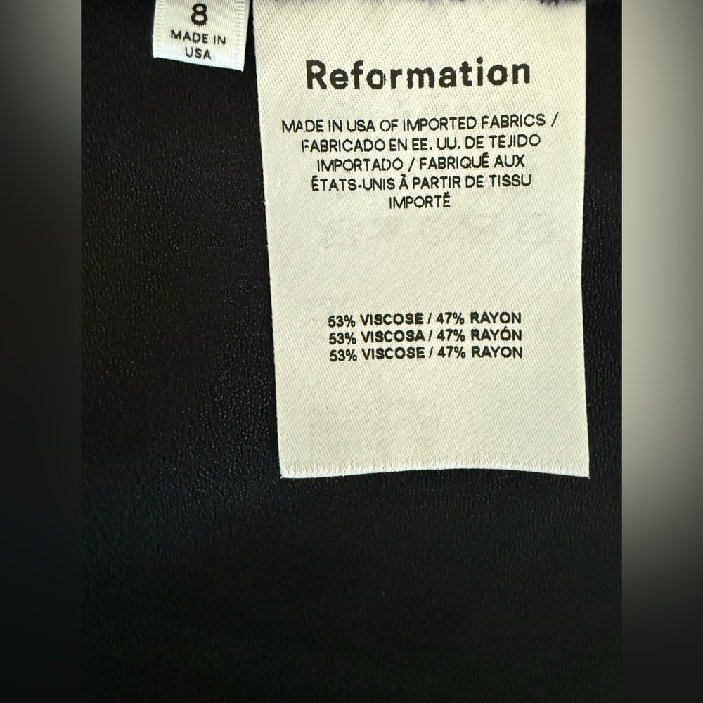 Reformation Hugh Black Dress size 8 - Picture 9 of 9